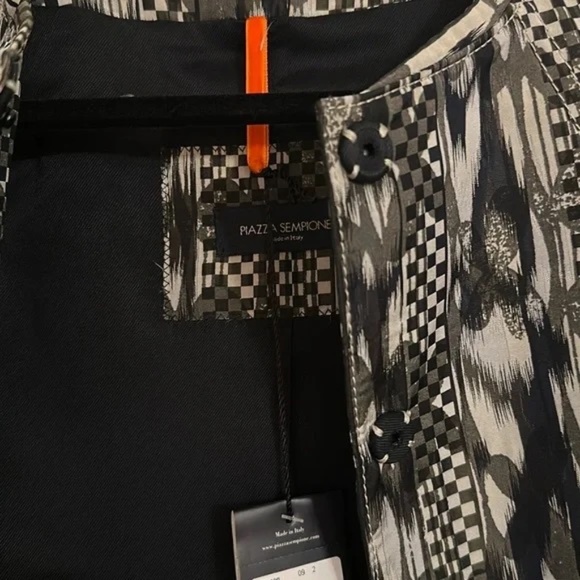Piazza Sempione Black and Gray Patterned Blazer sz 10 - Picture 7 of 10